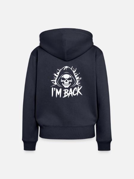SCHÄDEL, ICH BIN ZURÜCK - Frauen Premium Bio Zip Hoodie - Navy
