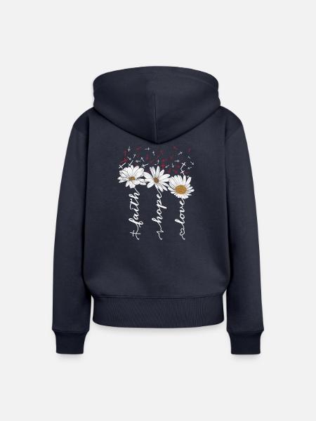 Christliche Sprüche - Frauen Premium Bio Zip Hoodie - Navy