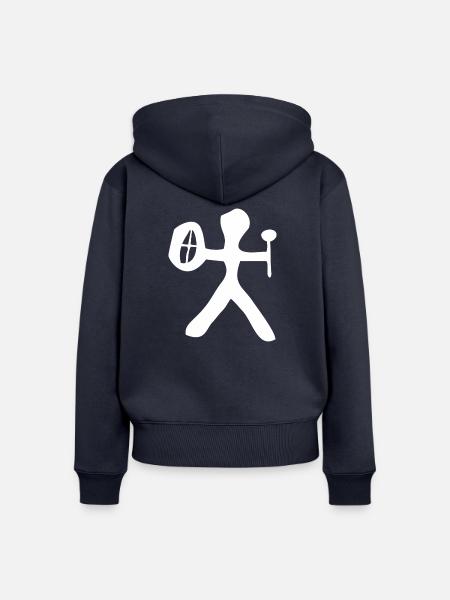 Schamanen-Schlagzeuger - Frauen Premium Bio Zip Hoodie - Navy