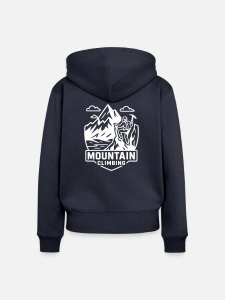 Bergsteigen Berge - Frauen Premium Bio Zip Hoodie - Navy