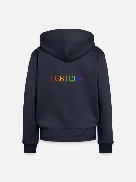 LGBTQIA+ - Frauen Premium Bio Zip Hoodie - Navy