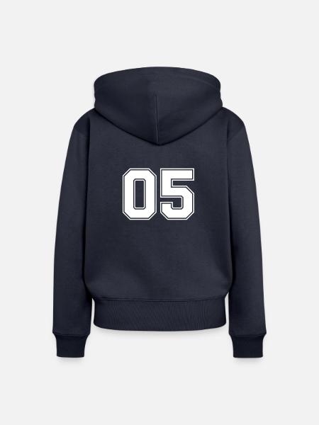 05 Nummer - Frauen Premium Bio Zip Hoodie - Navy
