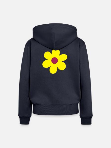 Blumen - Frauen Premium Bio Zip Hoodie - Navy
