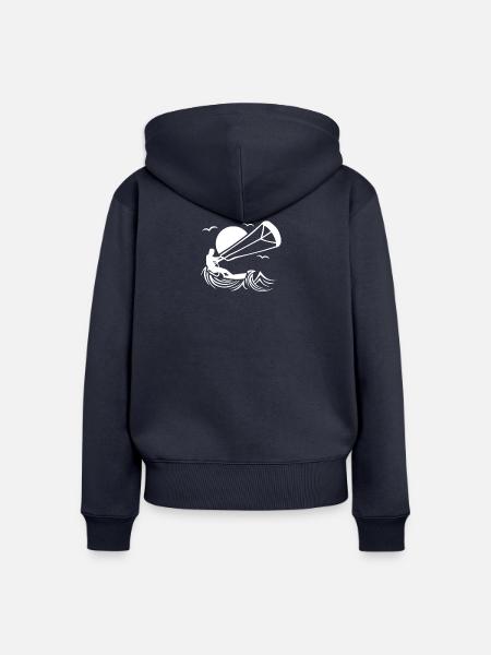 Kitesurfer Geschenkidee - Frauen Premium Bio Zip Hoodie - Navy