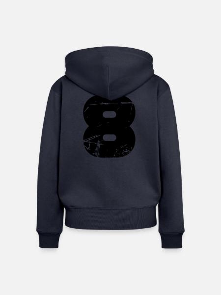 8 - Frauen Premium Bio Zip Hoodie - Navy