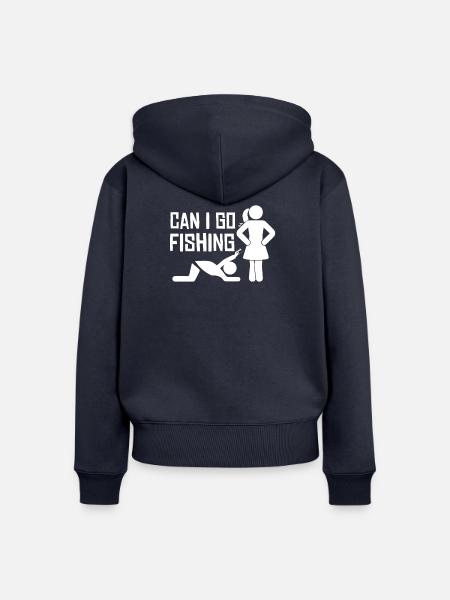 Darf Ich Angeln Gehen - Frauen Premium Bio Zip Hoodie - Navy