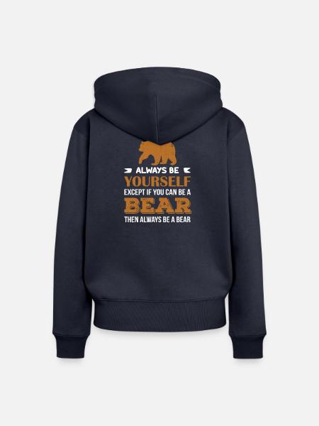 Be a Bear - Frauen Premium Bio Zip Hoodie - Navy