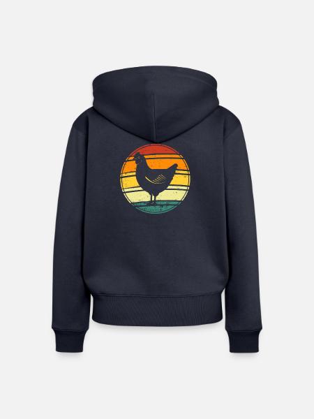 Hahn Huhn Henne - Frauen Premium Bio Zip Hoodie - Navy