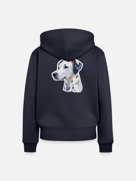 Dalmatiner - Frauen Premium Bio Zip Hoodie - Navy