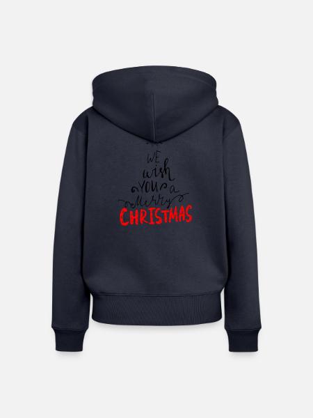 Merry Christmas - Frauen Premium Bio Zip Hoodie - Navy