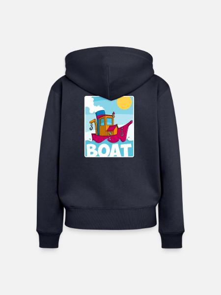 Buntes Bild eines lustigen Schleppers - Frauen Premium Bio Zip Hoodie - Navy