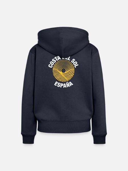 Costa del Sol (dunkel) - Frauen Premium Bio Zip Hoodie - Navy
