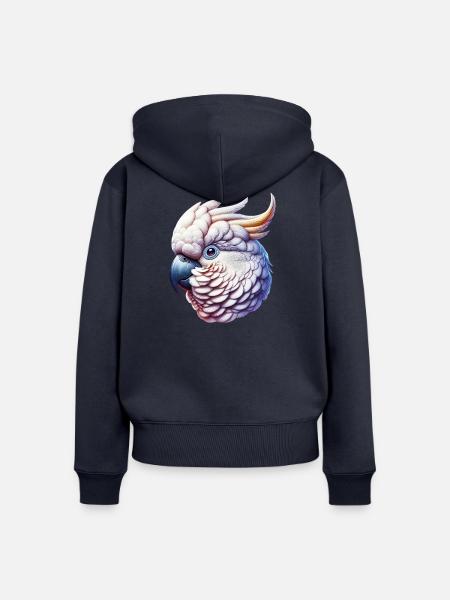 Kakadu-Papagei - Frauen Premium Bio Zip Hoodie - Navy
