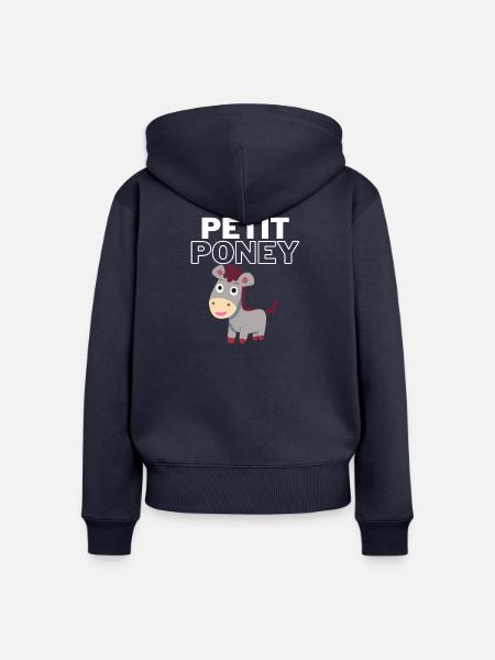 Kleines Pony - Frauen Premium Bio Zip Hoodie - Navy