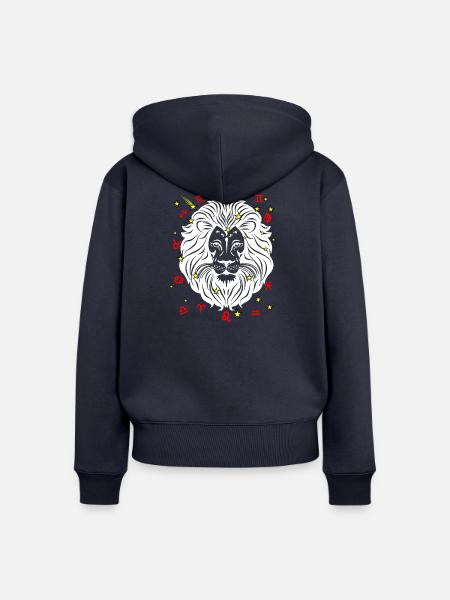 Löwe Farbe - Frauen Premium Bio Zip Hoodie - Navy