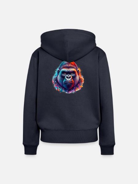 Gorilla - Frauen Premium Bio Zip Hoodie - Navy