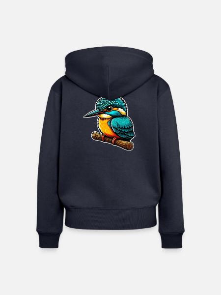 Eisvogel - Frauen Premium Bio Zip Hoodie - Navy