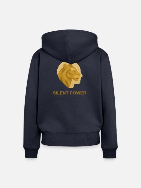 Silent Power - Frauen Premium Bio Zip Hoodie - Navy