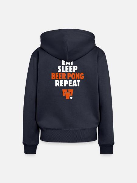 Bier Pong Repeat - Frauen Premium Bio Zip Hoodie - Navy