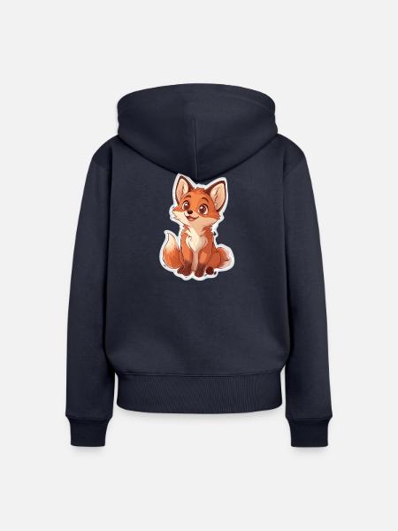 Fuchs - Frauen Premium Bio Zip Hoodie - Navy