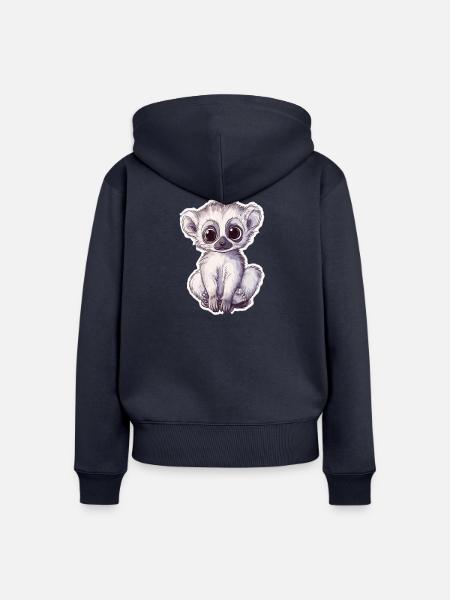 Lemur - Frauen Premium Bio Zip Hoodie - Navy