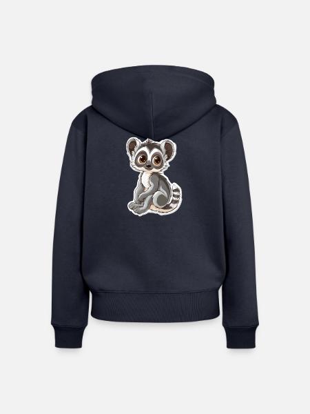 Lemur - Frauen Premium Bio Zip Hoodie - Navy