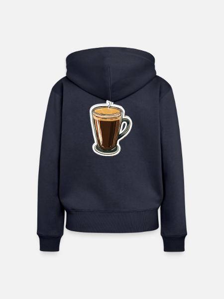 Kaffee - Frauen Premium Bio Zip Hoodie - Navy