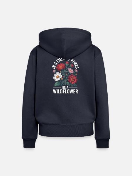 Wildblumen Design - Frauen Premium Bio Zip Hoodie - Navy