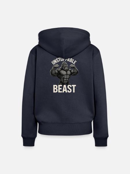Unstoppable Beast Gorilla - Frauen Premium Bio Zip Hoodie - Navy