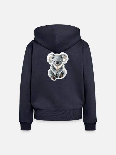 Koala - Frauen Premium Bio Zip Hoodie - Navy