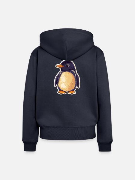 Pinguin - Frauen Premium Bio Zip Hoodie - Navy