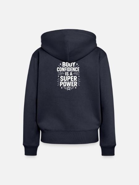 Körperbewusstsein ist eine Superkraft, Halloween - Frauen Premium Bio Zip Hoodie - Navy