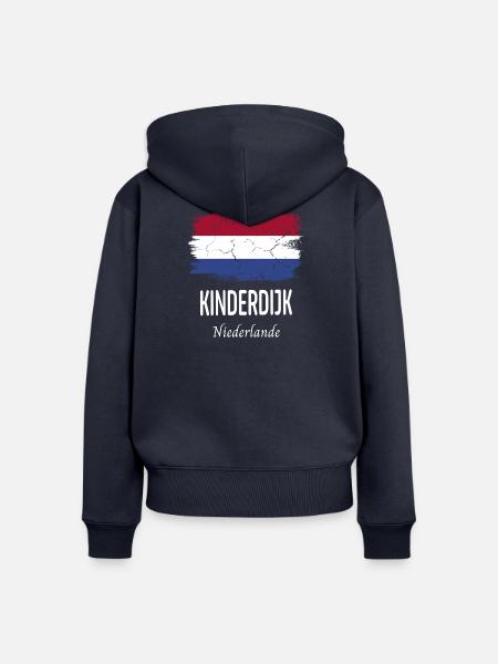 Kinderdijk - Frauen Premium Bio Zip Hoodie - Navy