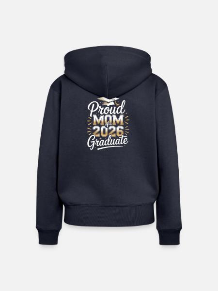 Stolze Mutter des Absolventen 2026 - Frauen Premium Bio Zip Hoodie - Navy