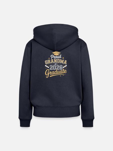 Stolze Oma Abschlussfeier 2026 - Frauen Premium Bio Zip Hoodie - Navy