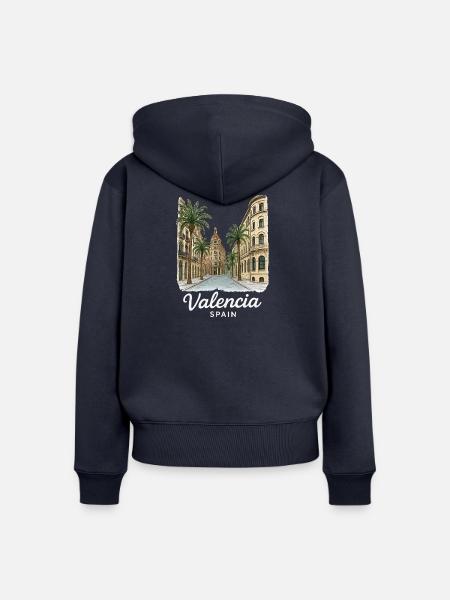 Valencia - Frauen Premium Bio Zip Hoodie - Navy