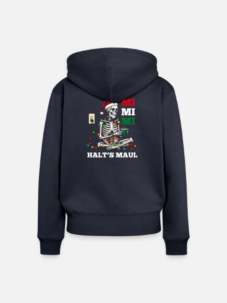 Weihnachtsmann Weihnachtszeit Skelet Weihnachts - Frauen Premium Bio Zip Hoodie - Navy