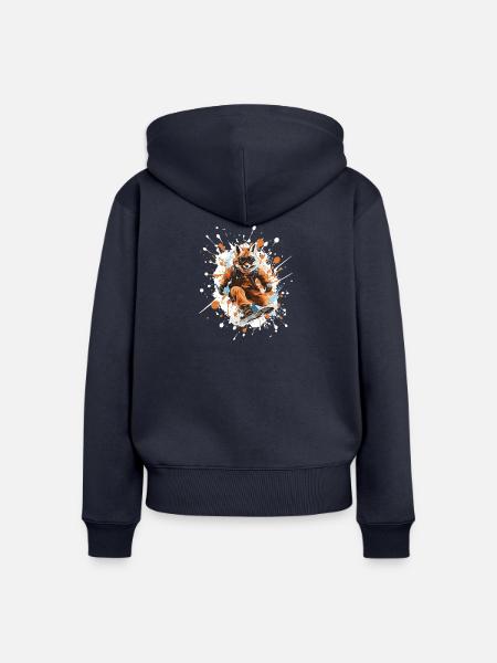 Fuchs Snowboard - Frauen Premium Bio Zip Hoodie - Navy