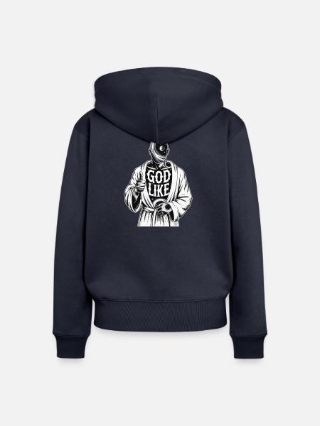 God Like Galaxy Design - Frauen Premium Bio Zip Hoodie - Navy