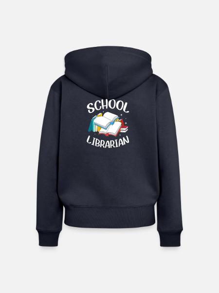 Lesen Bibliothek Leseratte - Frauen Premium Bio Zip Hoodie - Navy