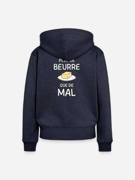 Mehr Butter als Böse - Frauen Premium Bio Zip Hoodie - Navy