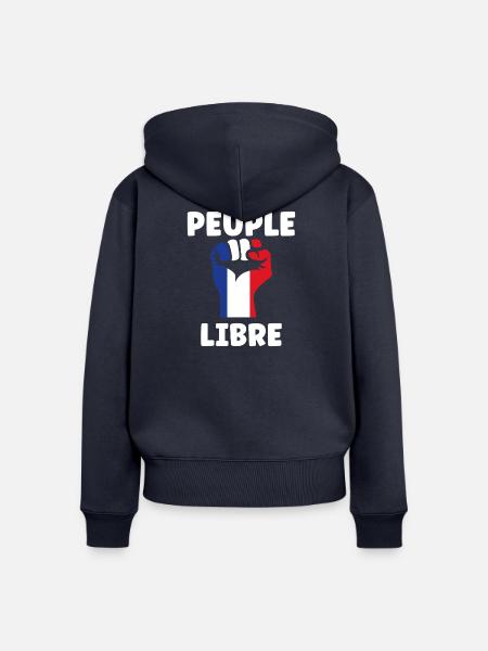 Trikolore Freie Völker - Frauen Premium Bio Zip Hoodie - Navy