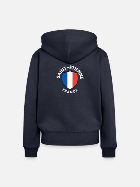 Saint-Étienne-Frankreich-Schild - Frauen Premium Bio Zip Hoodie - Navy