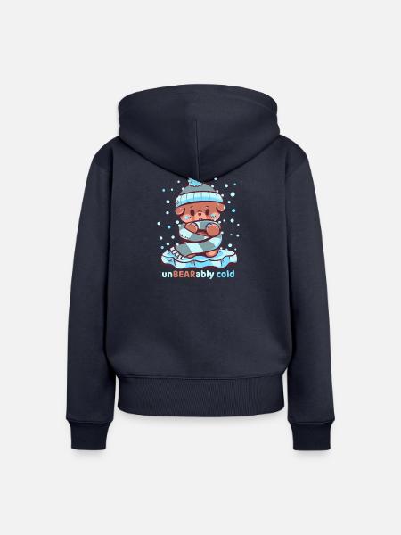 Unerträglich kalt - Frauen Premium Bio Zip Hoodie - Navy