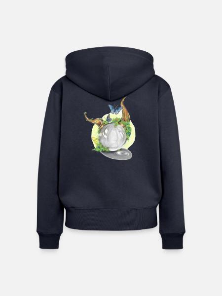 02. Bewahrerseele - Frauen Premium Bio Zip Hoodie - Navy