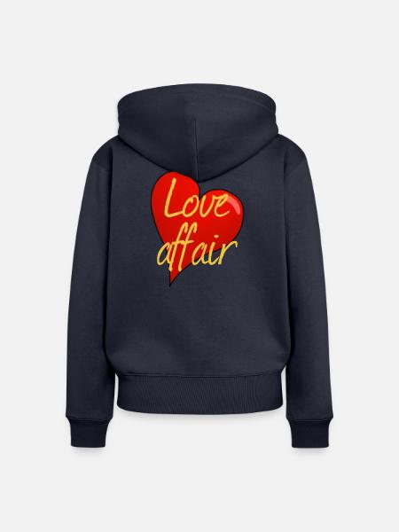 LOVE AFFAIR - Frauen Premium Bio Zip Hoodie - Navy