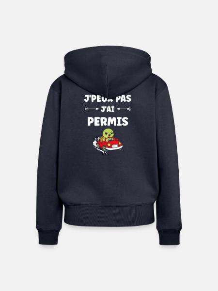 Führerschein-Humor - Frauen Premium Bio Zip Hoodie - Navy