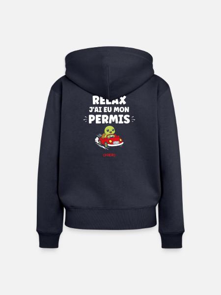 Führerschein-Humor - Frauen Premium Bio Zip Hoodie - Navy