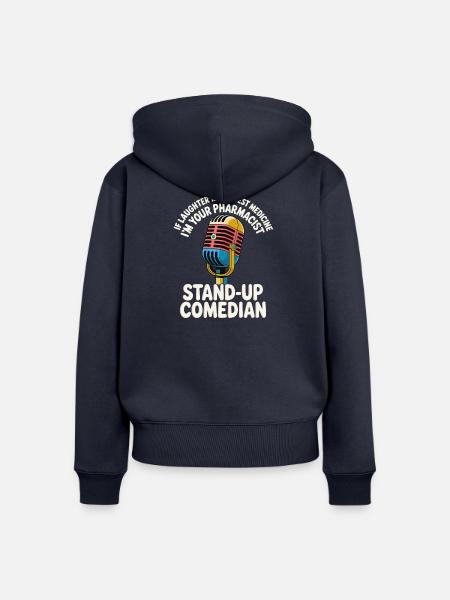 Stand-up-Comedian - Frauen Premium Bio Zip Hoodie - Navy