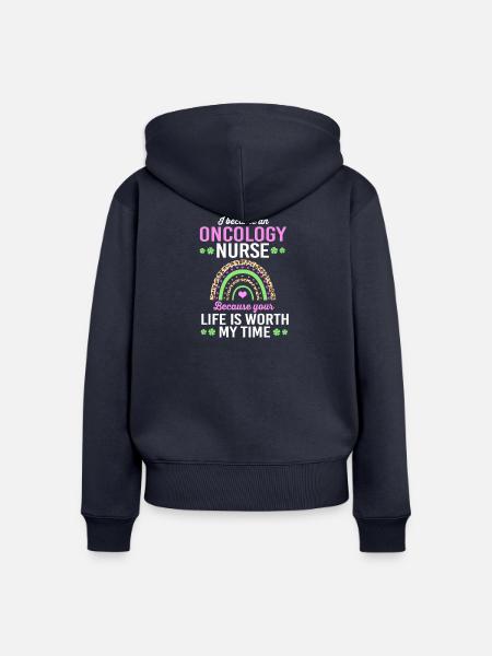 Kinderkrebs Krebs-Überlebender Krebs stinkt - Frauen Premium Bio Zip Hoodie - Navy